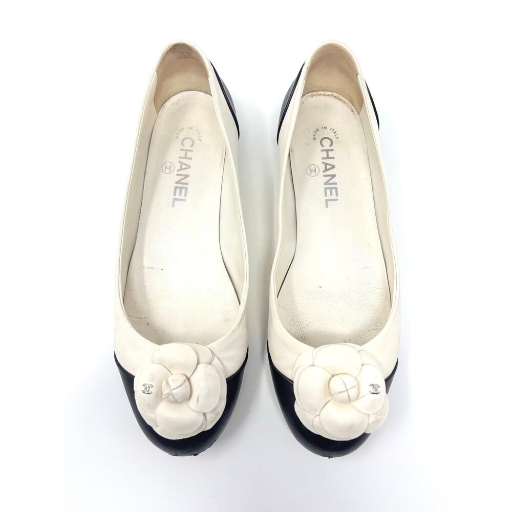 Chanel CC Camellia Flower Leather Ballet Flats EU 39 - Picture 2 of 9